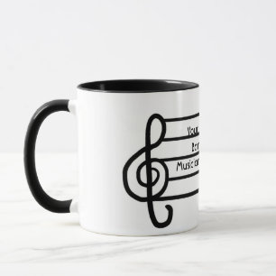 Customisable treble clef musician coffee mug