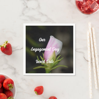 Customisable Trendy Rose Engagement Paper napkin