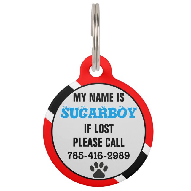 Customisable Trinidad and Tobago Pet Tag (Front)