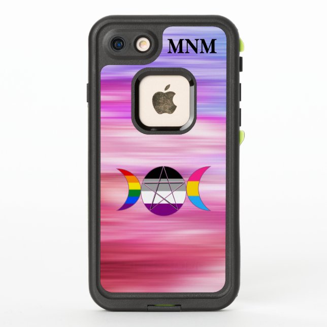 Customisable Triple Moon Goddess Pentacle Rainbow  LifeProof iPhone Case (Back)