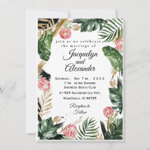 Customisable Tropical Flower Wedding Invitation
