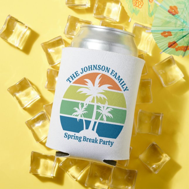 Customisable Tropical Island Palm Trees Party Can Cooler (In Situ Summer)