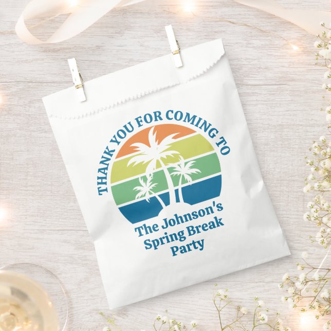 Customisable Tropical Island Palm Trees Party Favour Bag (Clipped)