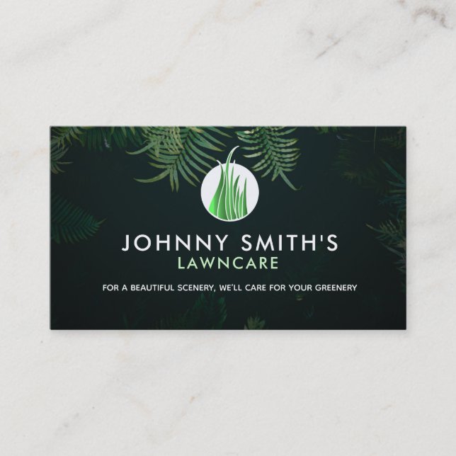 Customisable Tropical Landscaping Business Cards (Front)