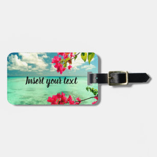 Customisable tropical scene luggage tag