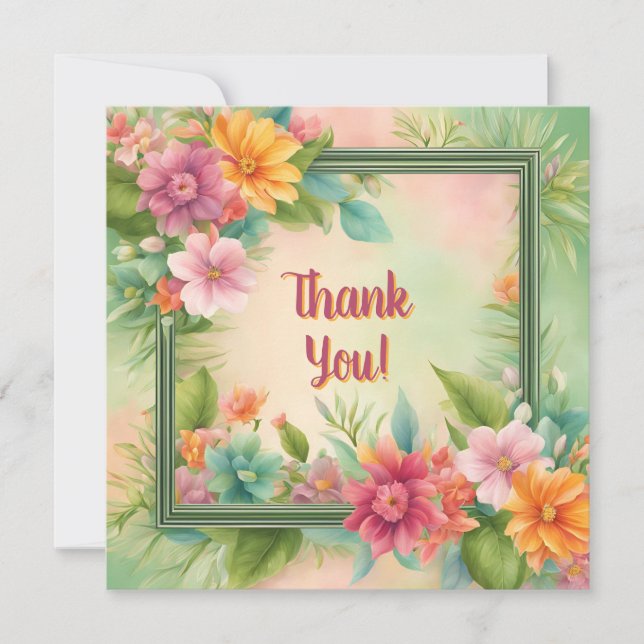 Customisable Tropical Thank You Discount Card (Front)