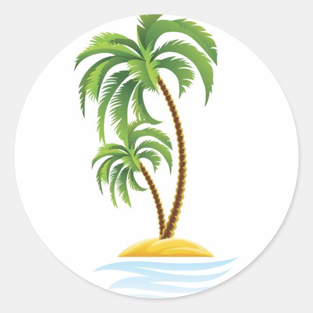 Customisable Tropics Classic Round Sticker (Front)