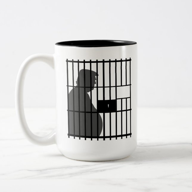 Customisable Trump for Prison 2024 Two-Tone Coffee Mug (Left)