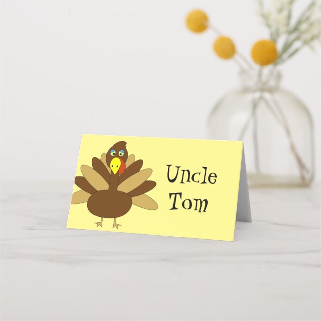 Customisable Turkey Thanksgiving Place Card (Front)
