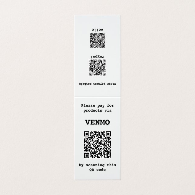 Customisable Two Sided Three QR code Folded Business Card (Outside Unfolded)