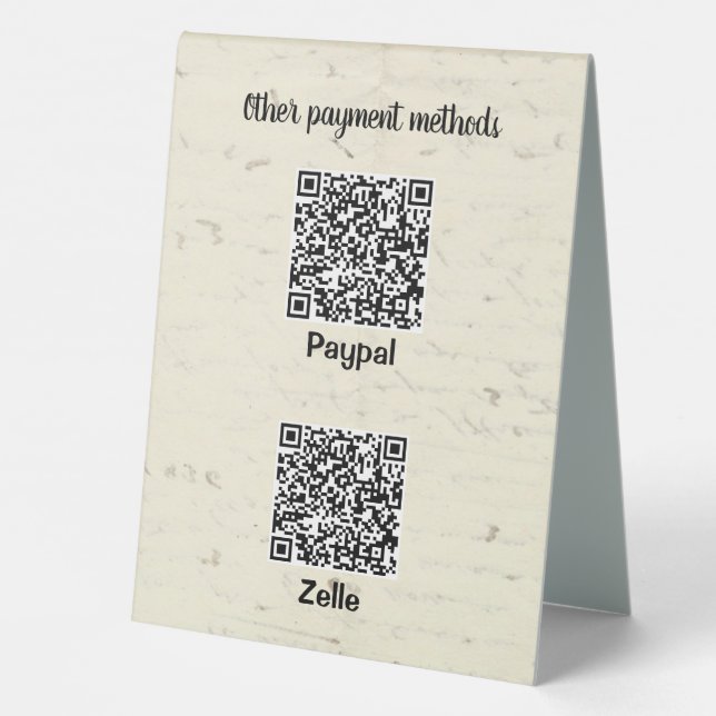 Customisable Two Sided Three QR code Vintage Paper (Back)