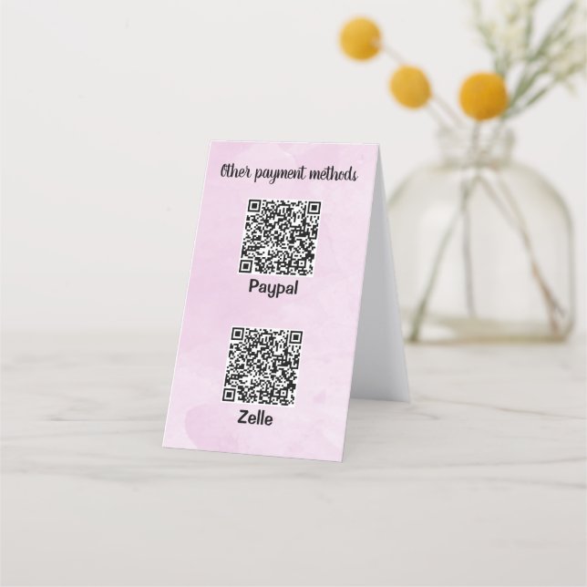 Customisable Two Sided Three QR code Watercolor  Loyalty Card (Back)