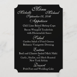 Customisable Two Sided WEDDING MENU