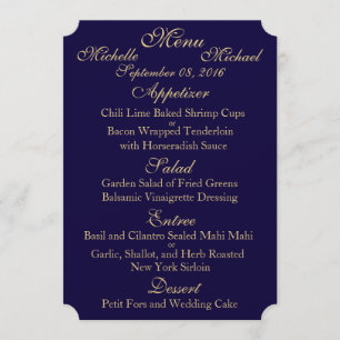 Customisable Two Sided WEDDING MENU