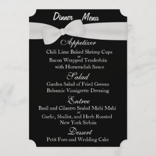 Customisable Two Sided WEDDING MENU
