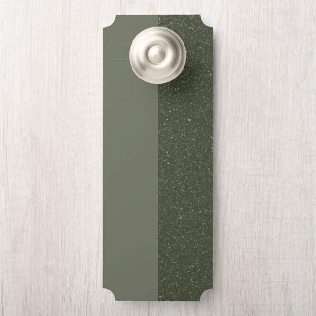 Customisable Two-Tone Door Hanger in Moss Green (On Knob)