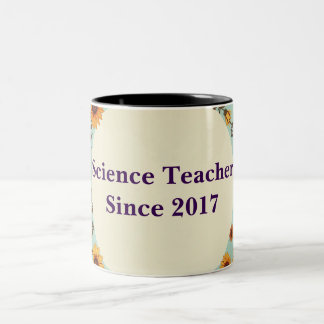 Customisable two tone floral coffee mug