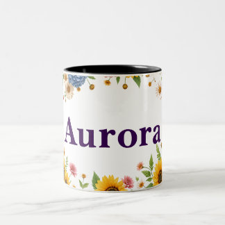 customisable two tone floral coffee mug