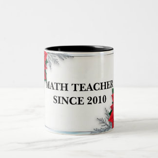 Customisable two tone floral math teacher mug