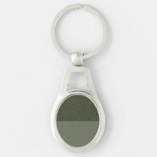 Customisable Two-Tone Green Metal Keychain