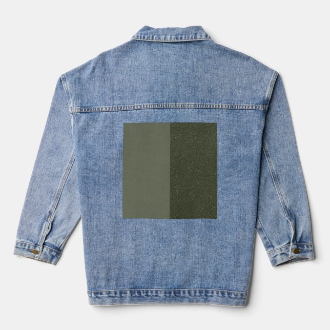 Customisable Two-Tone Moss Green Denim Jacket (Back)