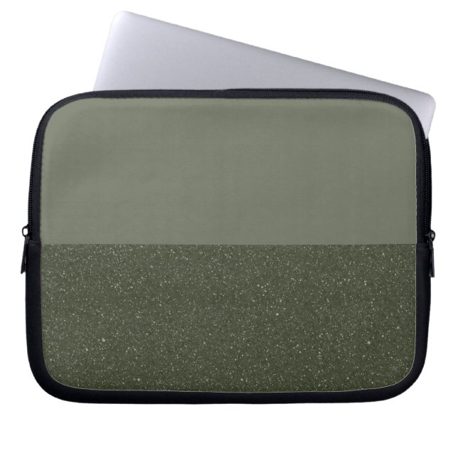 Customisable Two-Tone Moss Green Laptop Sleeve (Front)