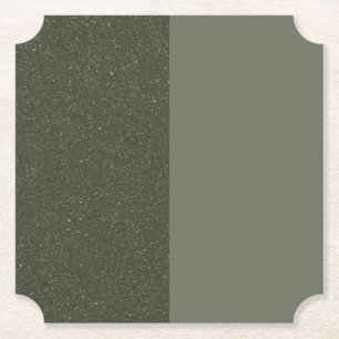 Customisable Two-Tone Moss Green Paper Coaster