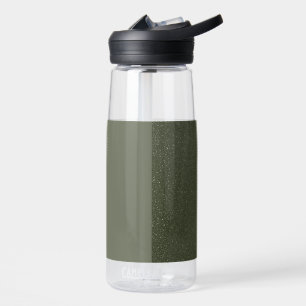 Customisable Two-Tone Moss Green Water Bottle