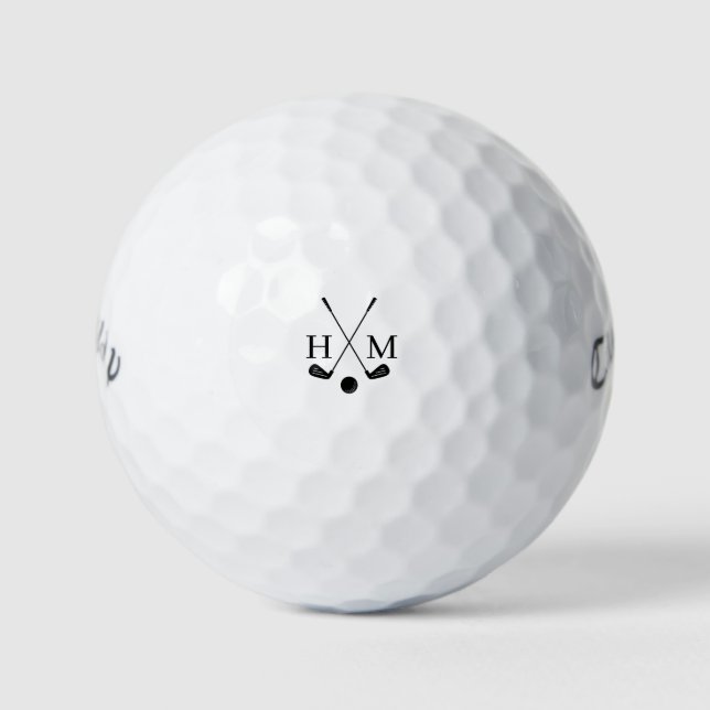 Customisable Typography Birthday Gift Monogram Golf Balls (Front)