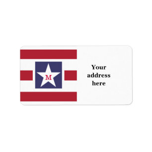 Customisable U.S.A. Flag Monogram Label