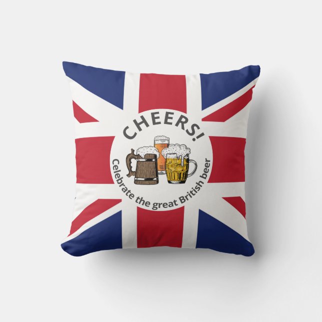 Customisable UNION JACK Beers Cushion (Front)