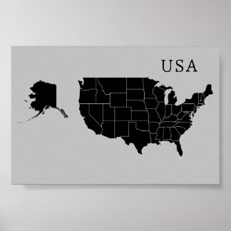 Customisable United States of America Map Poster