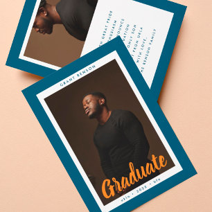 Customisable University Graduate Photo Graduation Announcement