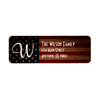 Customisable US Flag Address Label Return Address Label