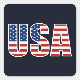 Customisable USA American Flag Square Sticker