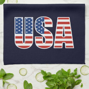 Customisable USA American Flag Tea Towel