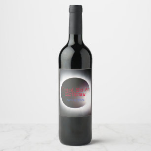 Customisable USA Total solar eclipse  2024 Wine Label