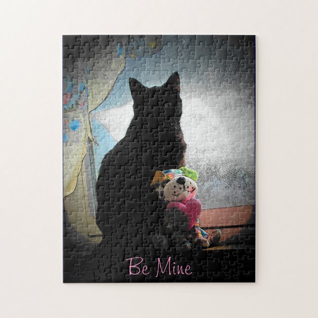 Customisable Valenpuzzle  Kitty and Plush Jigsaw Puzzle (Vertical)