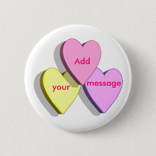 Customisable Valentine Candy Hearts Look Custom 6 Cm Round Badge