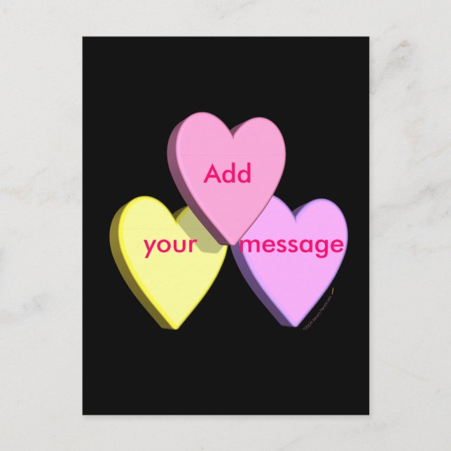 Customisable Valentine Candy Hearts Look Custom Holiday Postcard (Front)