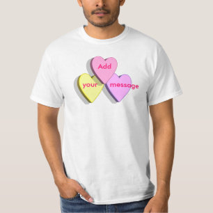 Customisable Valentine Candy Hearts Look Custom T-Shirt
