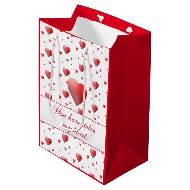 Customisable Valentine Heart  Medium Gift Bag (Creator Uploaded)