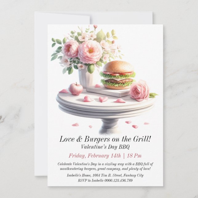 Customisable Valentine’s Day BBQ Invitation (Front)