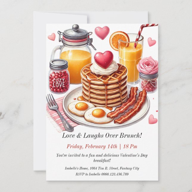 Customisable Valentine’s Day Breakfast Invitation (Front)
