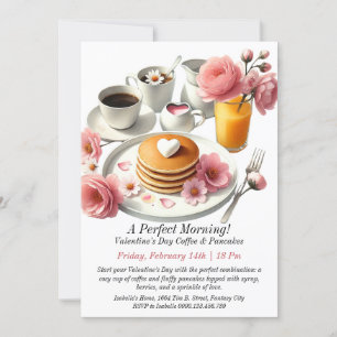 Customisable Valentine’s Day Coffee & Pancakes Invitation