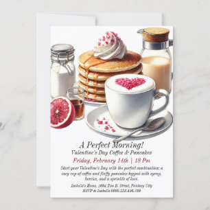 Customisable Valentine’s Day Coffee & Pancakes Invitation