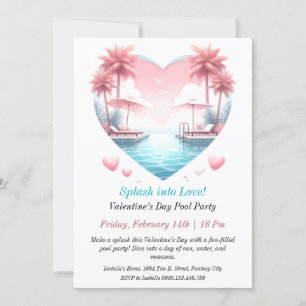 Customisable Valentine’s Day Pool Party Invitation