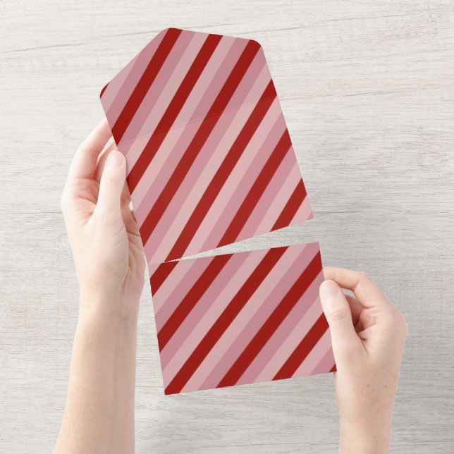 Customisable Valentine Stripes All In One Invitation (Tearaway)
