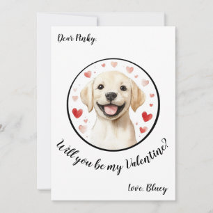 Customisable Valentine's Day card Labrador