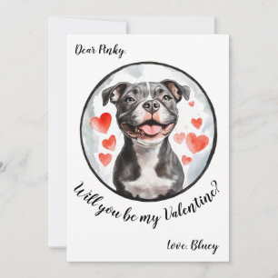 Customisable Valentine's Day card Pittbull